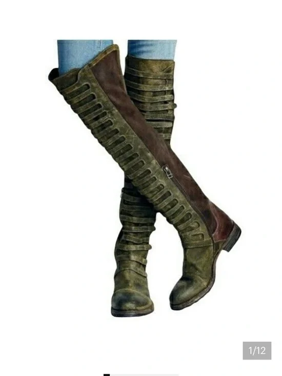 Free People Rare Black Forest Over the Knee-High Boot in Marrone Brown - Picture 8 of 10